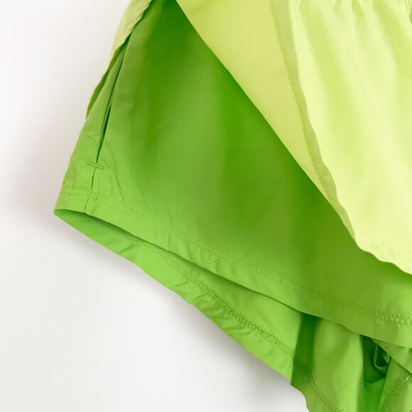 FREE PEOPLE Movement Run For It Layered Running Shorts Neon Lime Green XS - Picture 2 of 6